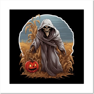 Grim Reaper In A Cornfield Posters and Art